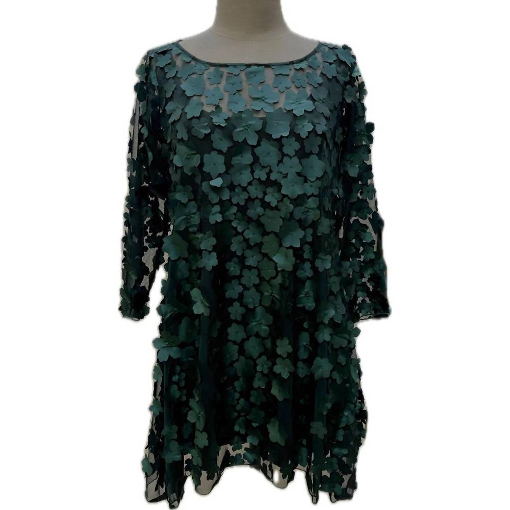 NEW STAPLES flowers 3d mini dress in jade